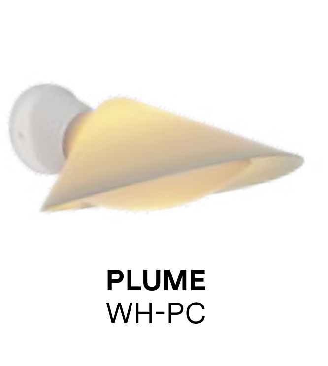 DCW Editions Plume wall light with polycarbonate shade and white hardware