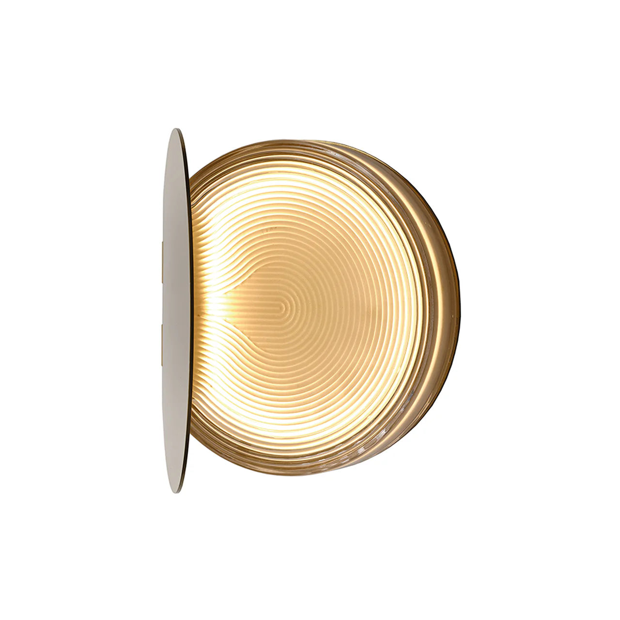 Poudrier Wall, Gold and Ripple Glass, LED, On/Off, IP44