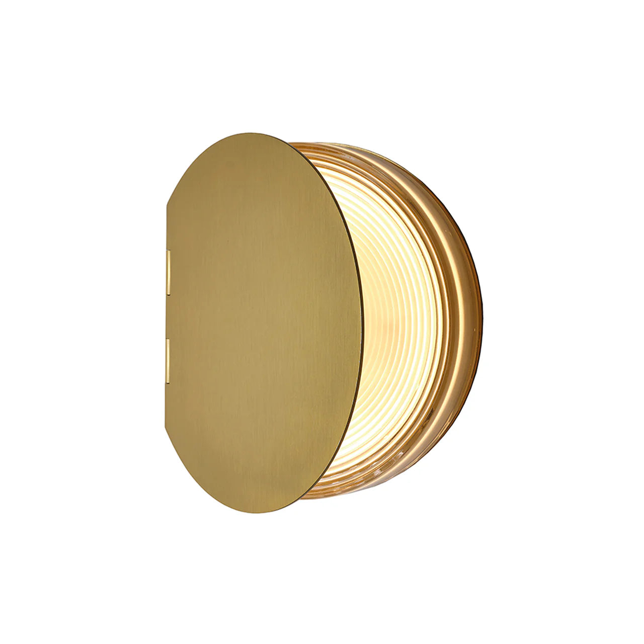 Poudrier Wall, Gold and Ripple Glass, LED, On/Off, IP44