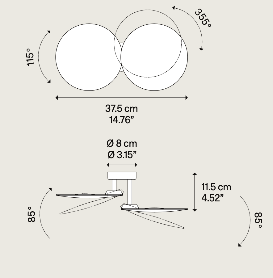 Puzzle Wall or Ceiling Light, Round, LED, Triac Dim, IP20