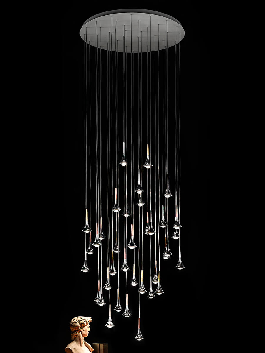 Rain Pendant, Chromes, LED, Triac Dim, IP20