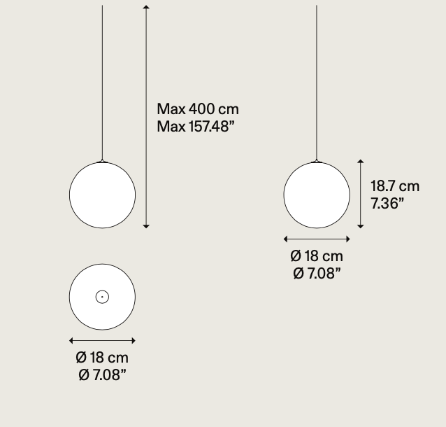 Random Solo Pendant, Smoke Glass, LED, Triac Dim, IP20