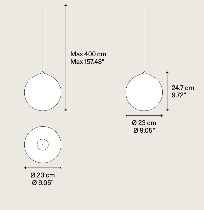Random Solo Pendant, Gold Glass, LED, Triac Dim, IP20