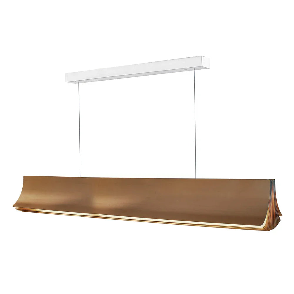 DCW Editions Respiro gold 1200mm linear pendant on white background