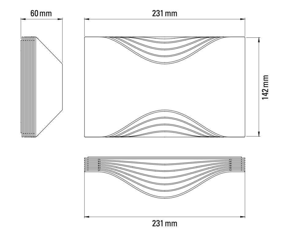 Respiro Wall, Anodised Gold, LED, Triac Dim, IP20