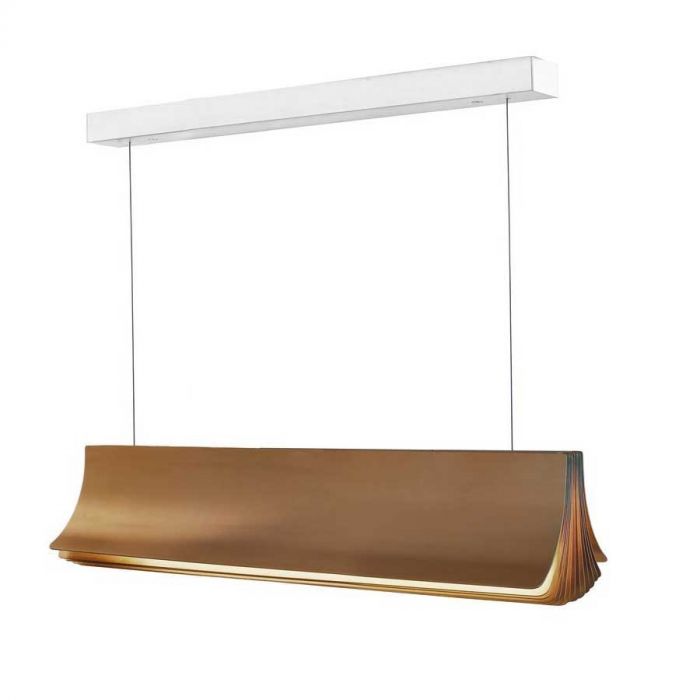 DCW Editions Respiro gold 900mm linear pendant on white background