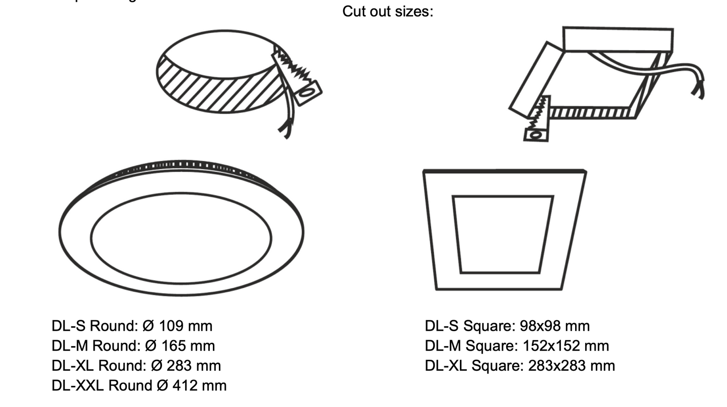 Sol Flush Downlight, XL, Round, White, 26W, LED, Dim, IP40