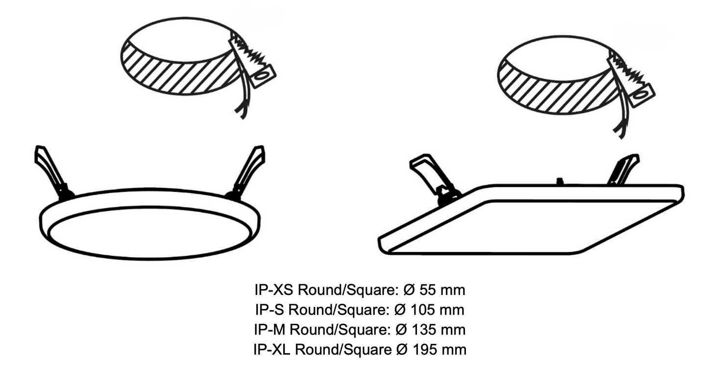Sol Semi-Flush Downlight, XL, Round, White, 25W, LED, Dim, IP54