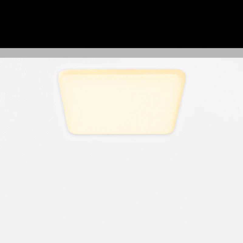 Sol Semi-Flush Downlight, Small, Square, White, 9W, LED, Dim, IP54