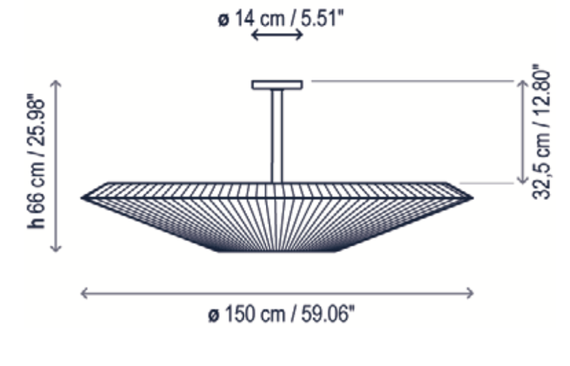 Siam Ceiling, 150 cm, Cream Ribbons, E27, IP20