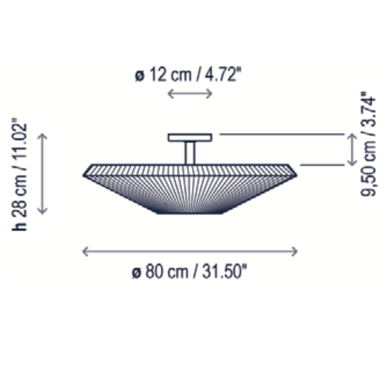 Siam Ceiling, 80 cm, Cream Ribbons, E27, IP20