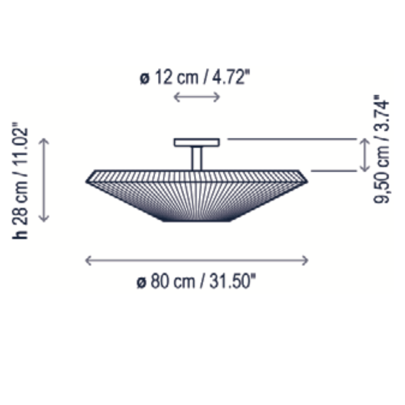 Siam Ceiling, 80 cm, White Ribbons, E27, IP20