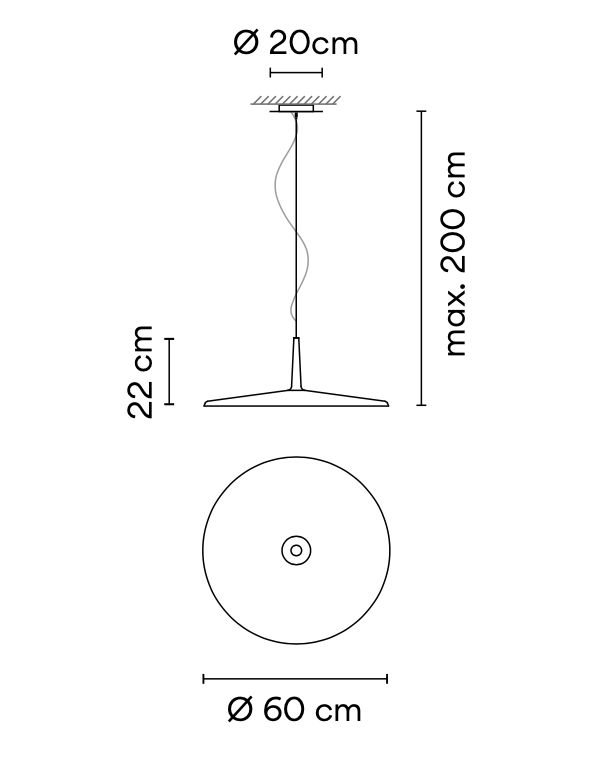 Skan Pendant, 60 cm, Soft Blue, 13.9W, LED, Dim