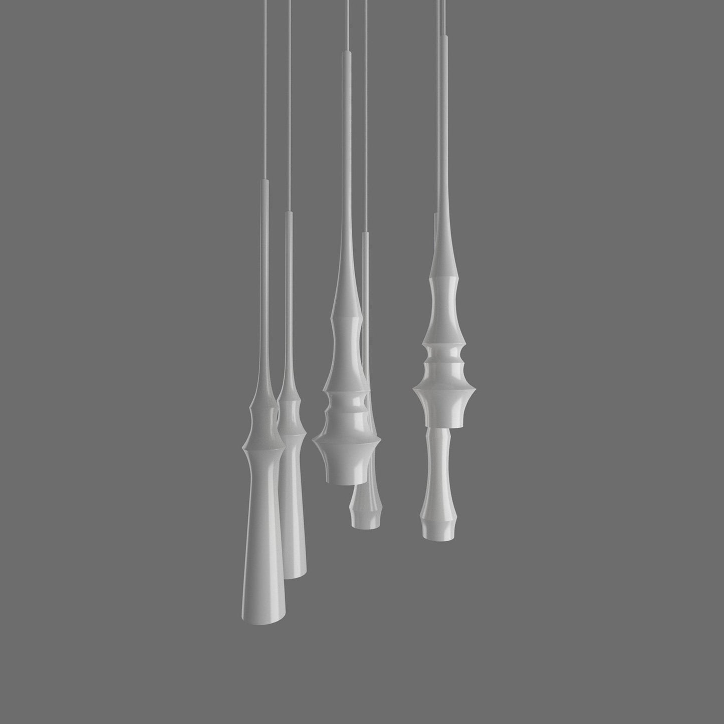 Slend Pendant, 6 Light Cluster, Black, GU10, IP20