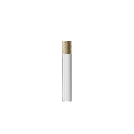 Smug Pendant, Long, Gold with Clear Crystal, Short, LED, 3K, 1289 lm, Triac Dim