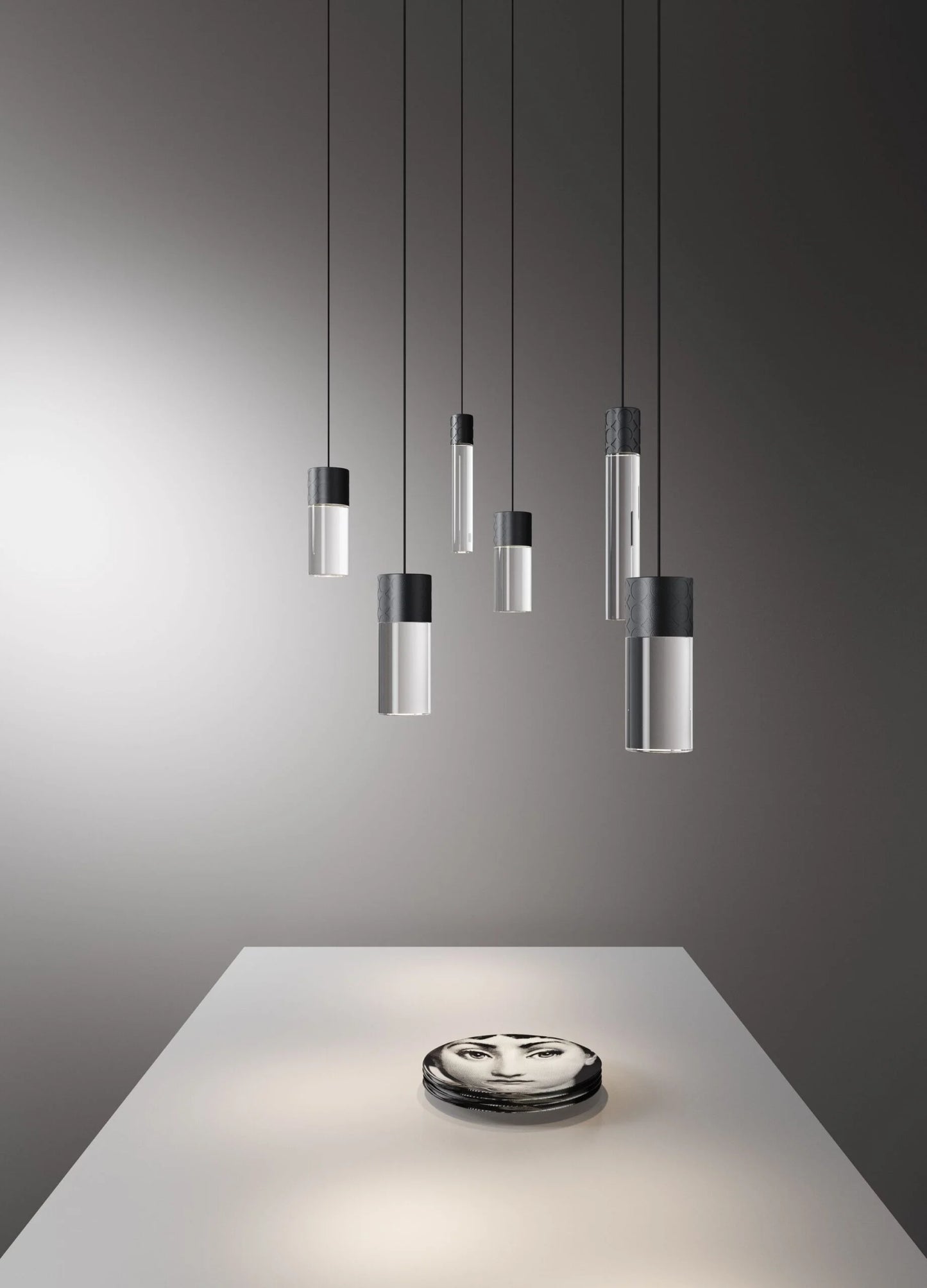 Smug Pendant, Long, Black with Clear Crystal, Short, LED, 3K, 1289 lm, Triac Dim