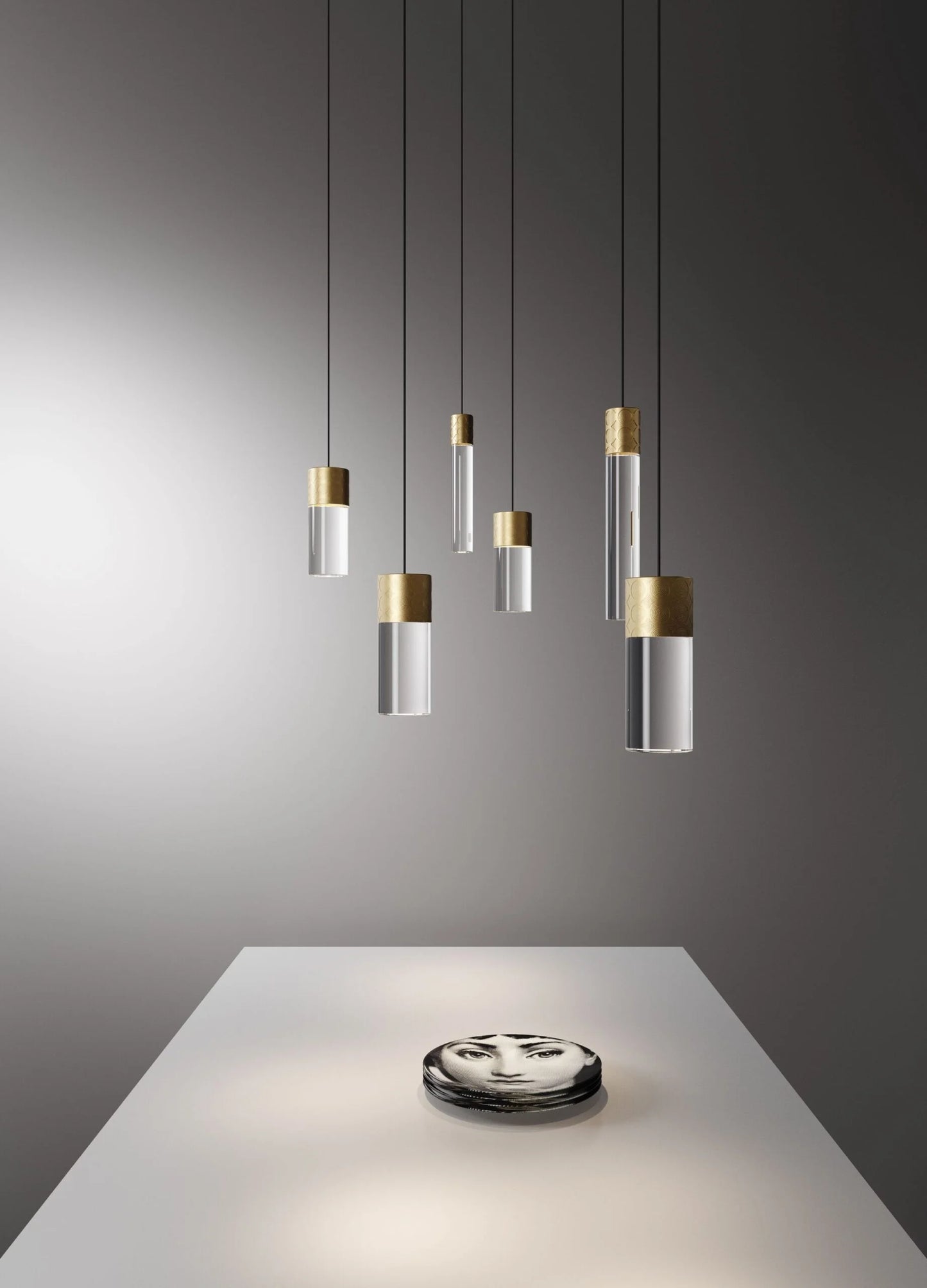 Smug Pendant Element, Long, Gold with Clear Crystal, Short, LED, 3K, 1289 lm, Triac Dim