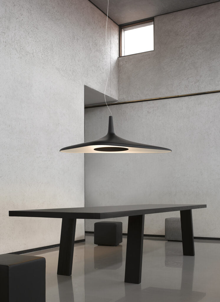 Soleil Noir Pendant, White with Black, LED, 35W, Push or DALI Dim