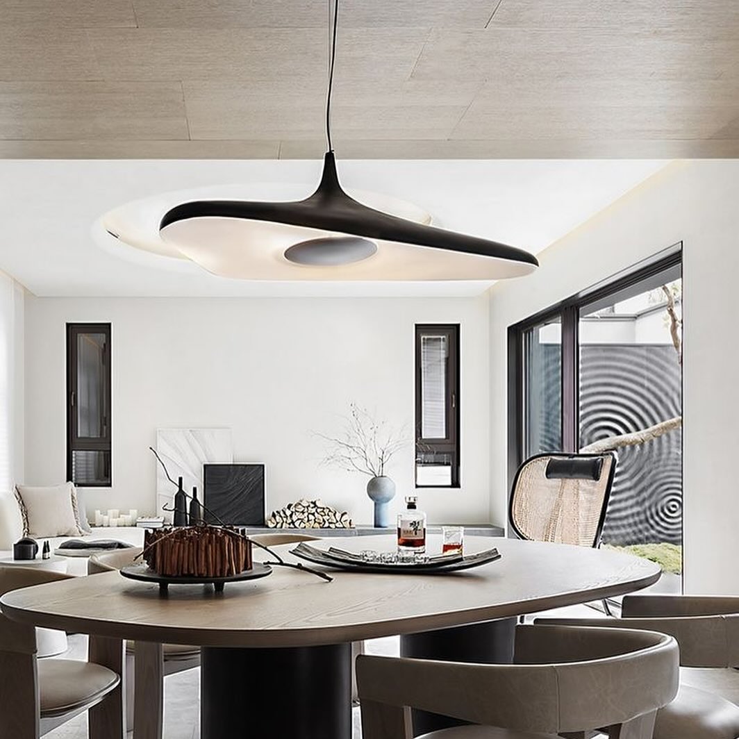 Soleil Noir Pendant, White with Black, LED, 35W, Push or DALI Dim