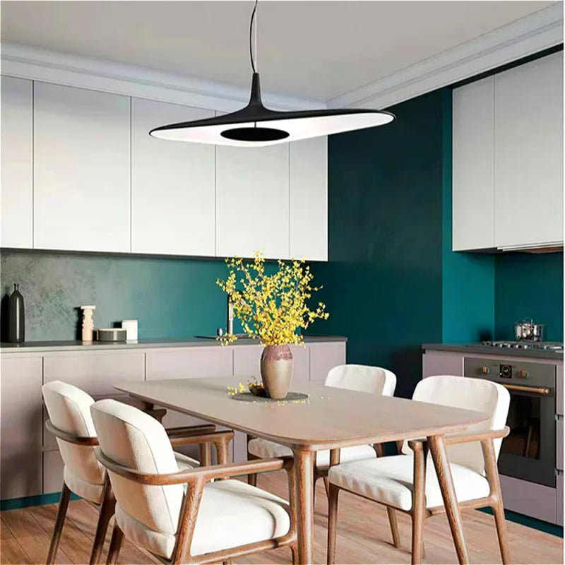Soleil Noir Pendant, White with Black, LED, 35W, Push or DALI Dim