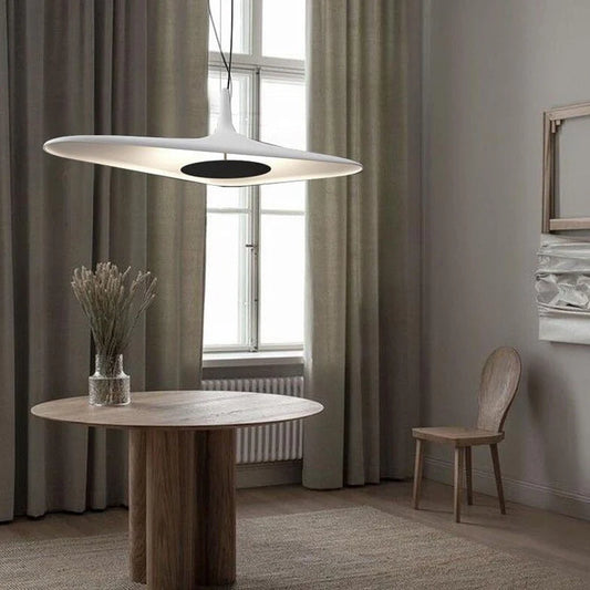 Soleil Noir Pendant, White with Black, LED, 35W, Push or DALI Dim