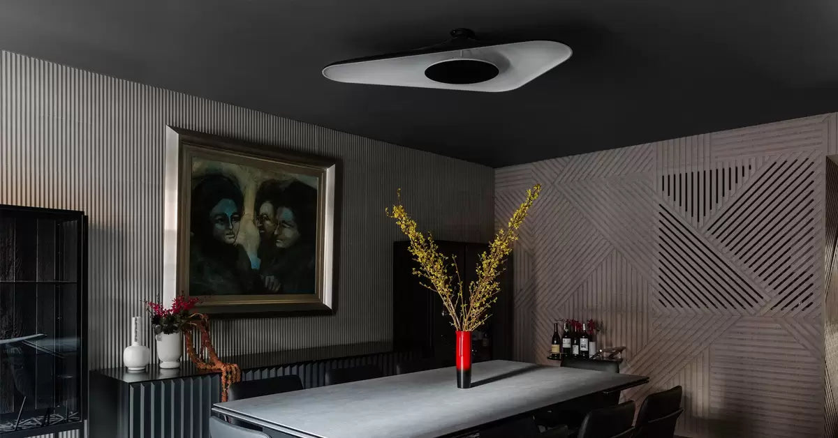 Soleil Noir Pendant, White with Black, LED, 35W, Push or DALI Dim