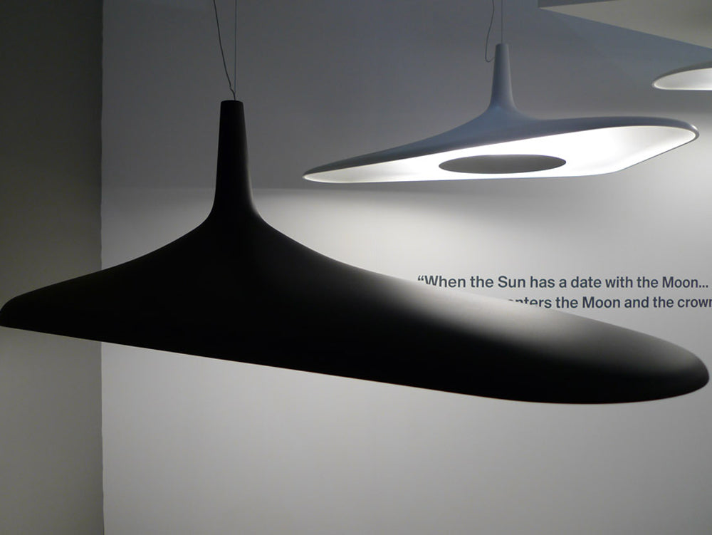 Soleil Noir Pendant, White with Black, LED, 35W, Push or DALI Dim