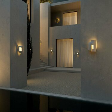 Soul 2 Wall, White Concrete, LED, Triac Dim, IP64