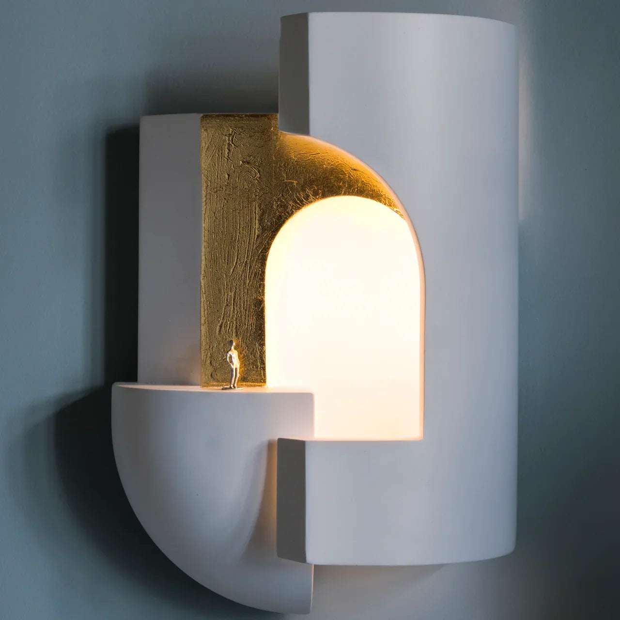 Soul 2 Wall, White Plaster with Gold Leaf, LED, Triac Dim, IP20