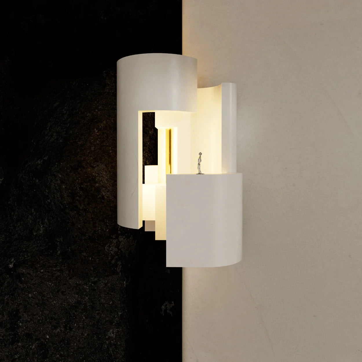 Soul 6 CORNER MOUNT Wall, White Plaster with Gold Leaf, LED, Plug In, IP20