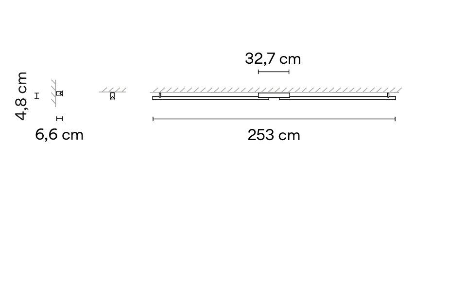 Spa Ceiling or Wall, Double, 253 cm, LED, Dimmable, IP44