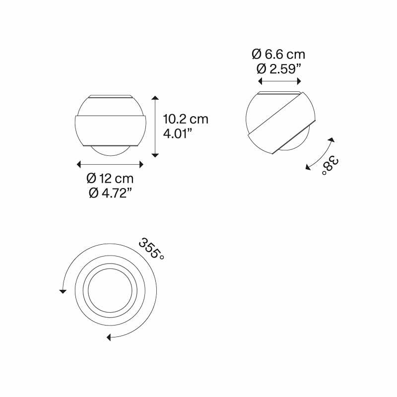 Lodes spider spot light technical drawing