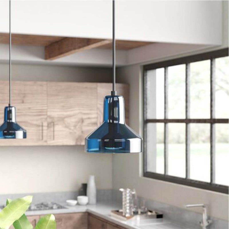 Starlight Pendant, Blue Glass, Round, GU10, IP20