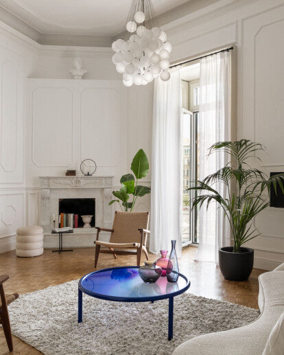 Stochastic Pendant, 48 White Frosted Glass Globes, LED, 18W, Trailing Edge Dim, IP20