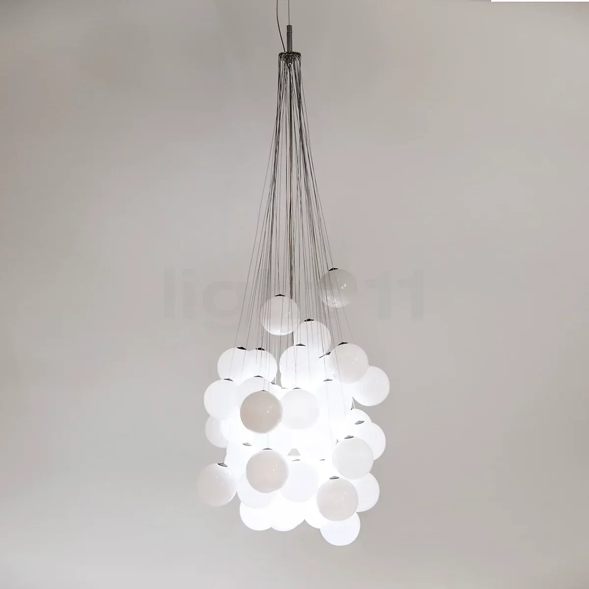 Stochastic Pendant, 48 White Frosted Glass Globes, LED, 18W, Trailing Edge Dim, IP20