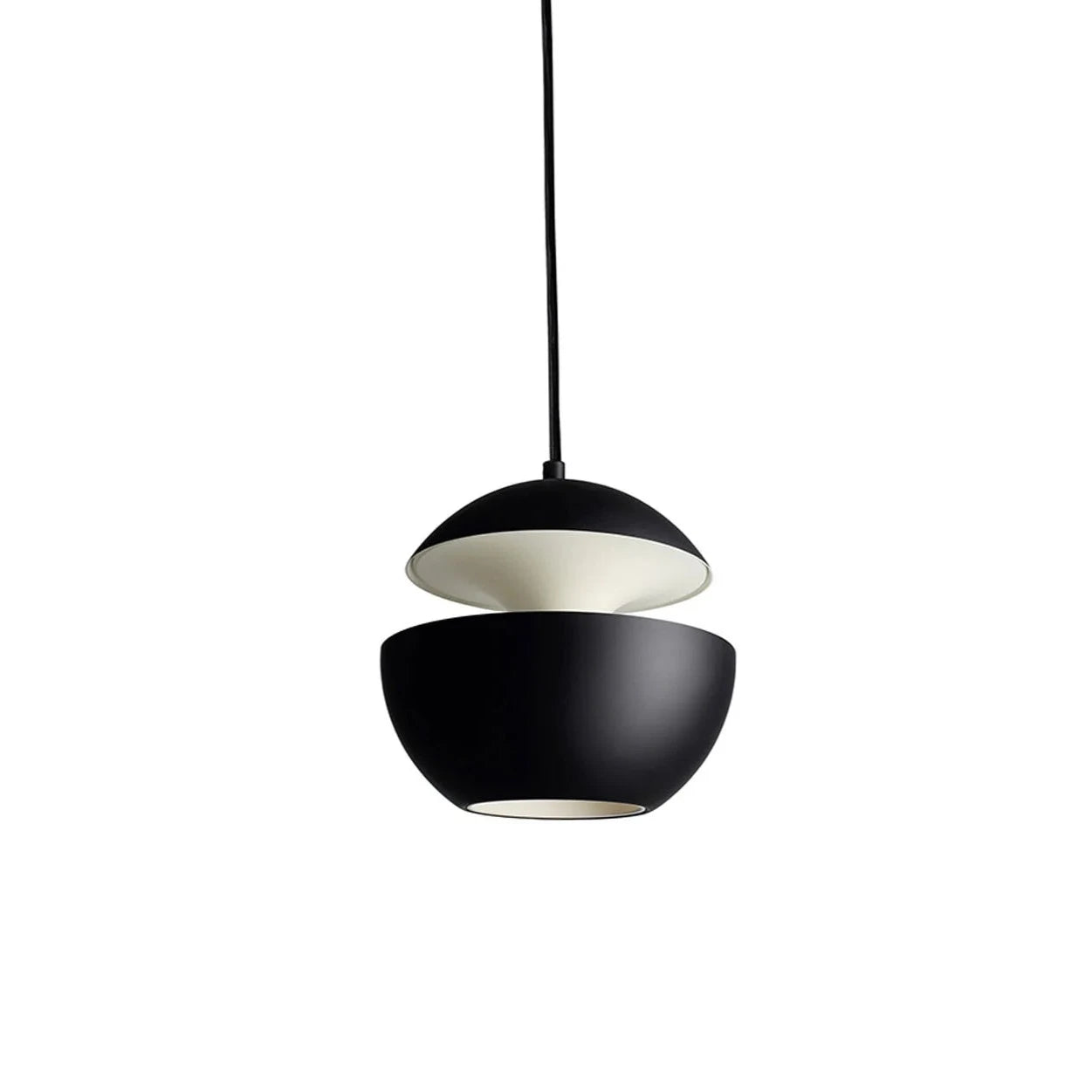 Sun Pendant, 175 mm, Black with White Interior, G9, IP20