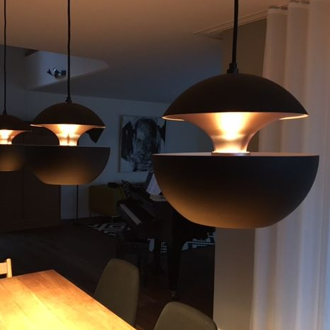 Sun Pendant, 250 mm, Black with Copper Interior, E14, IP20