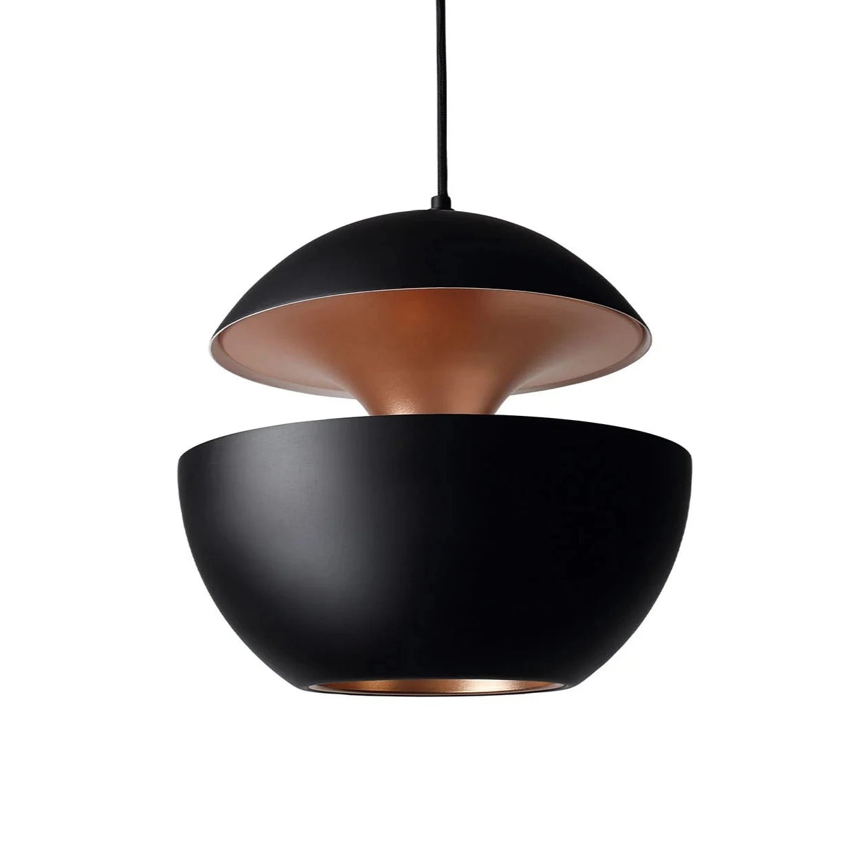 Sun Pendant, 450 mm, Black with Copper Interior, E27, IP20