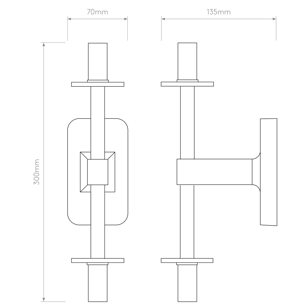 Tacoma Wall, Chrome, Double, White Oblong Glass, G9, IP44