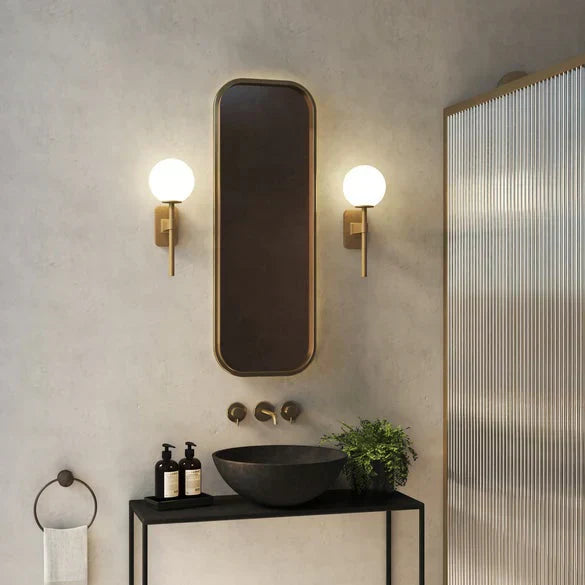 Tacoma Wall, Chrome, Double, White Oblong Glass, G9, IP44