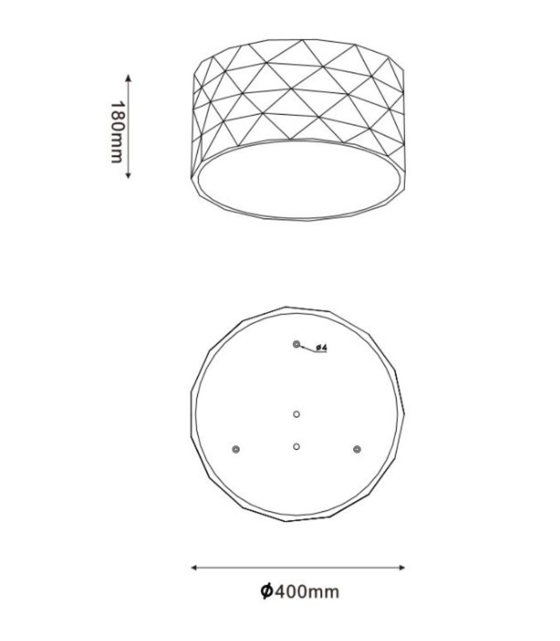 Tangent Ceiling, White, E27, IP20