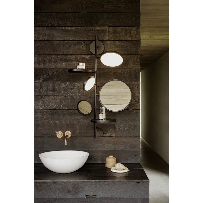 Tell Me Stories, Gold with Adjustable LED and Mirrors, LED, 12W, 2700K, Triac Dim, IP44