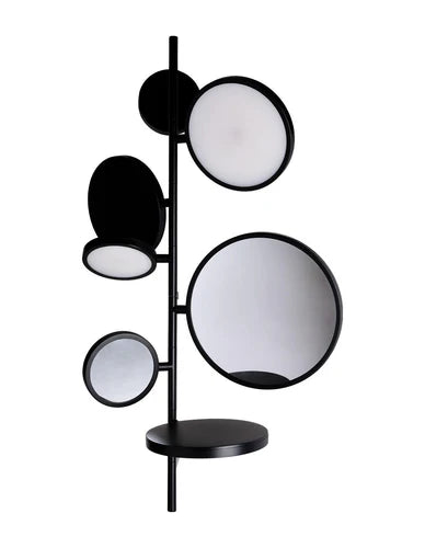 Tell Me Stories, Black with Adjustable LED and Mirrors, LED, 12W, 2700K, Triac Dim, IP44