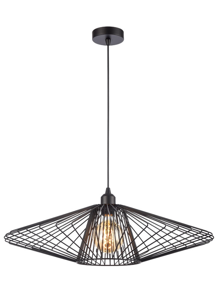 Thatch Pendant, Black, E27, IP20