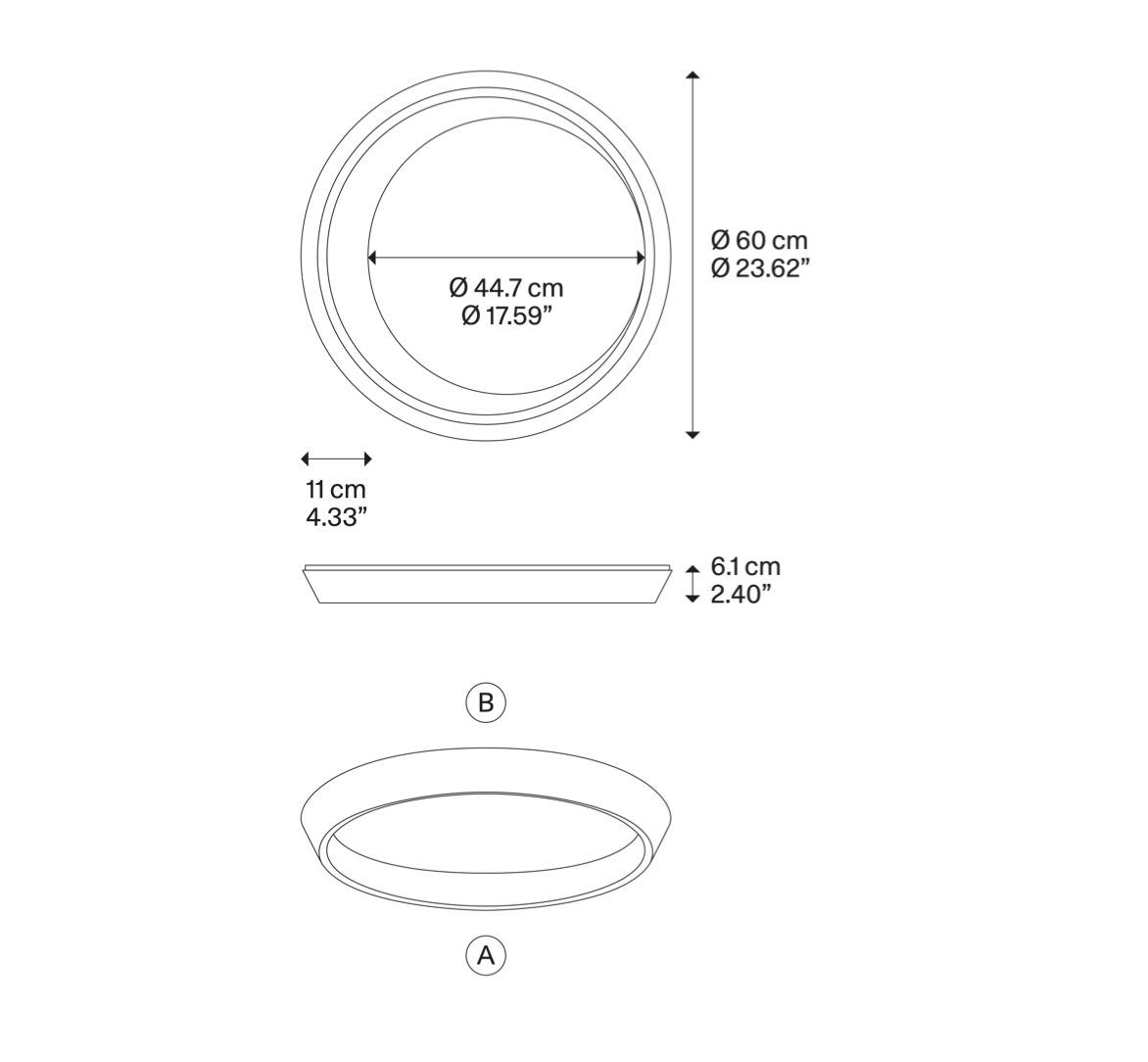 Tidal Ceiling, Terra, LED, Triac Dim, IP20