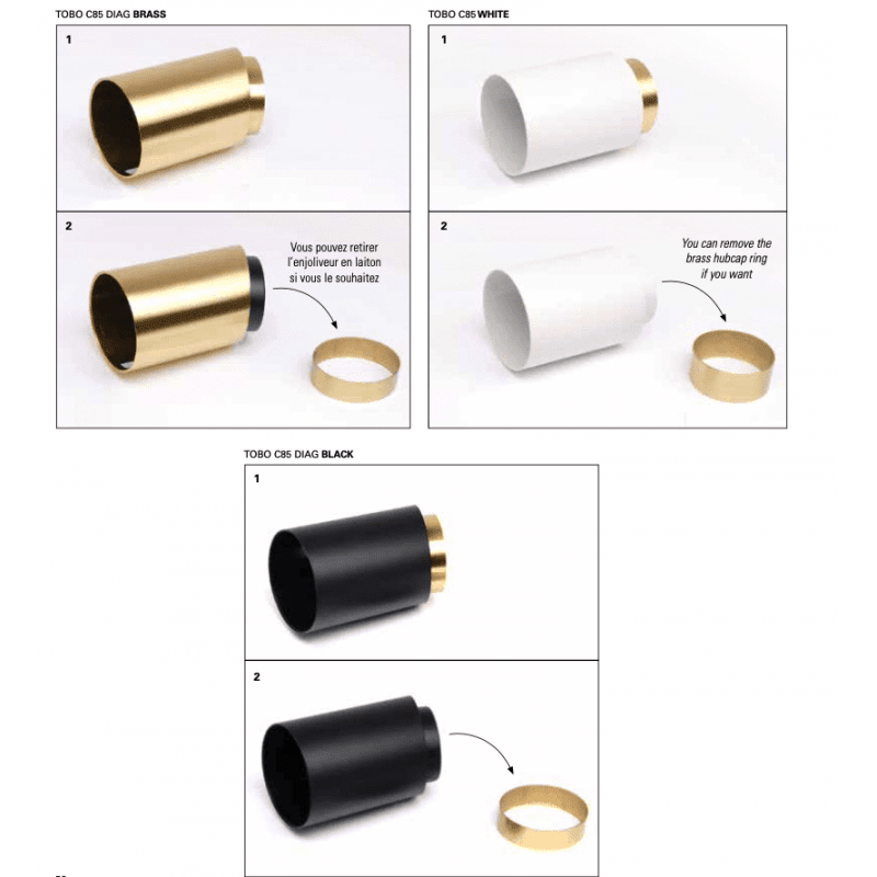 Tobo Spot, Angled, Short, Brass, GU10, Triac Dim, IP20