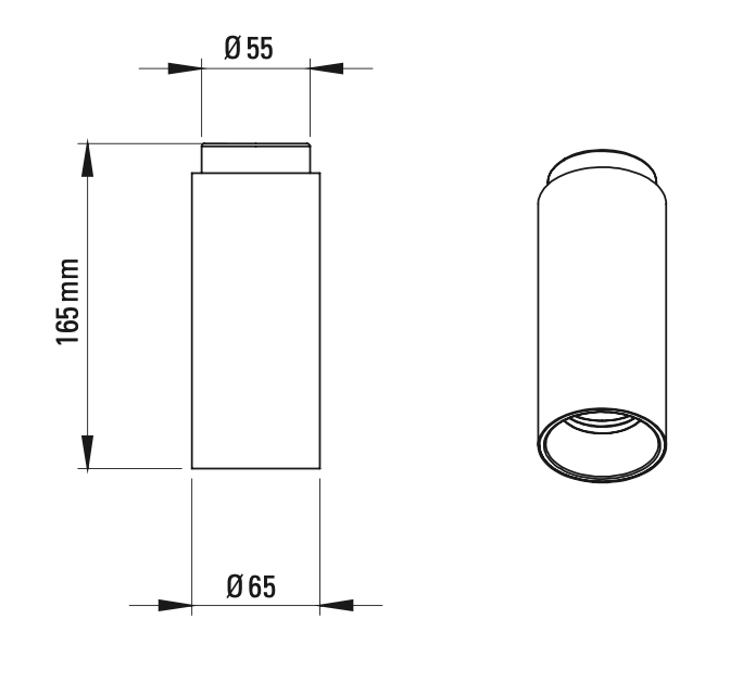 Tobo Spot, Long, White with Brass, GU10, Triac Dim, IP20