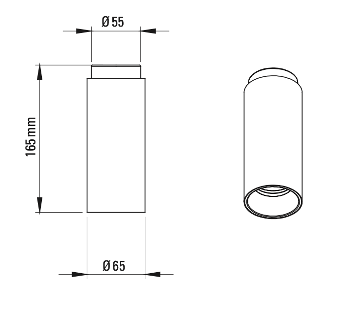 Tobo Spot, Long, Brass, GU10, Triac Dim, IP20