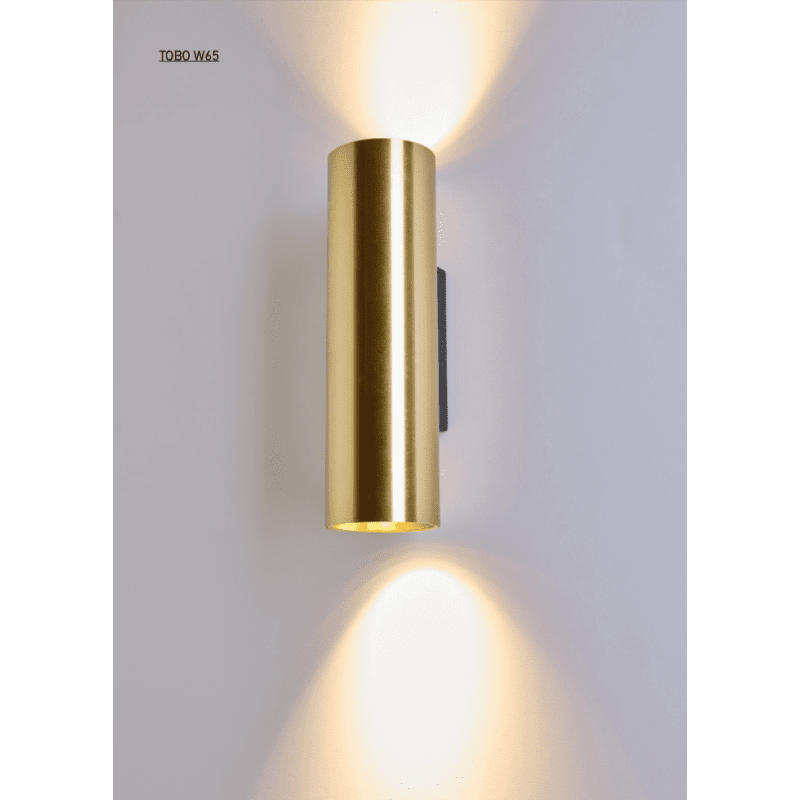 Tobo Wall, White with Brass, GU10, Triac Dim, IP20