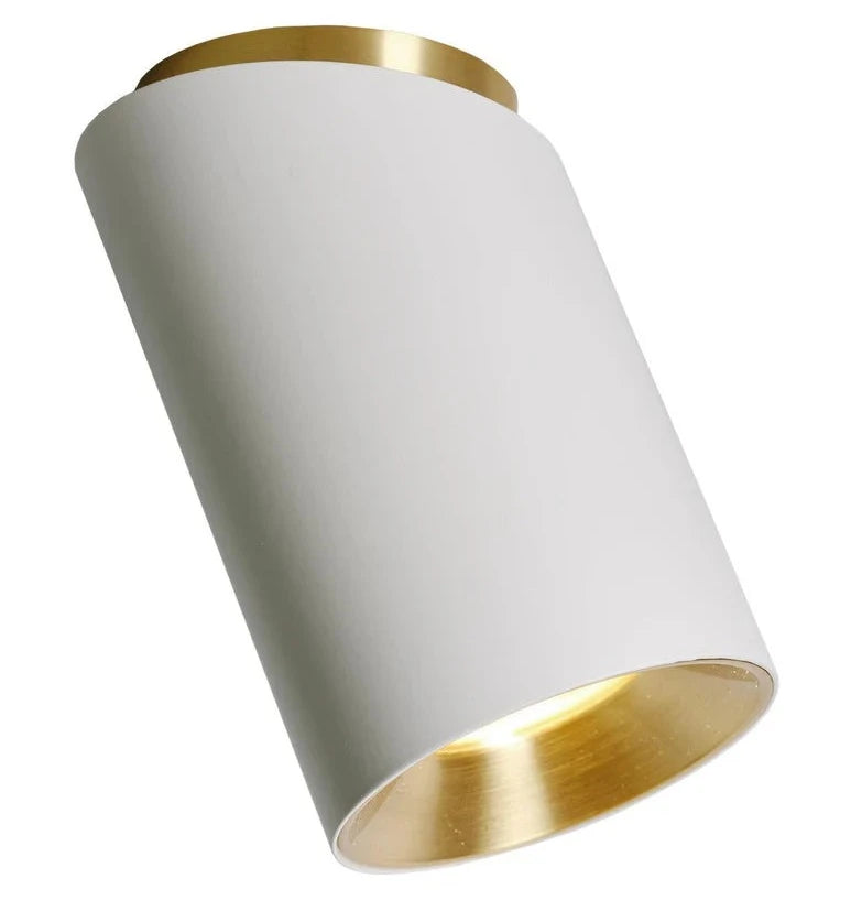 Tobo Spot, Angled, Short, White with Brass, GU10, Triac Dim, IP20